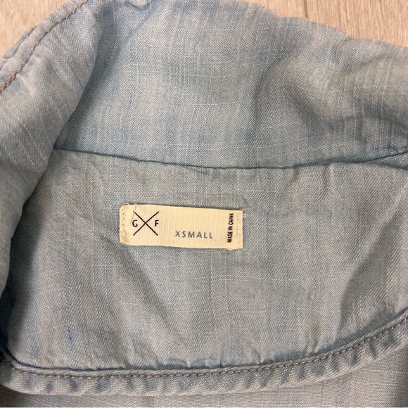 GENTLE FAWN Lightweight Chambray Moto Vest - XS - Picture 8 of 8